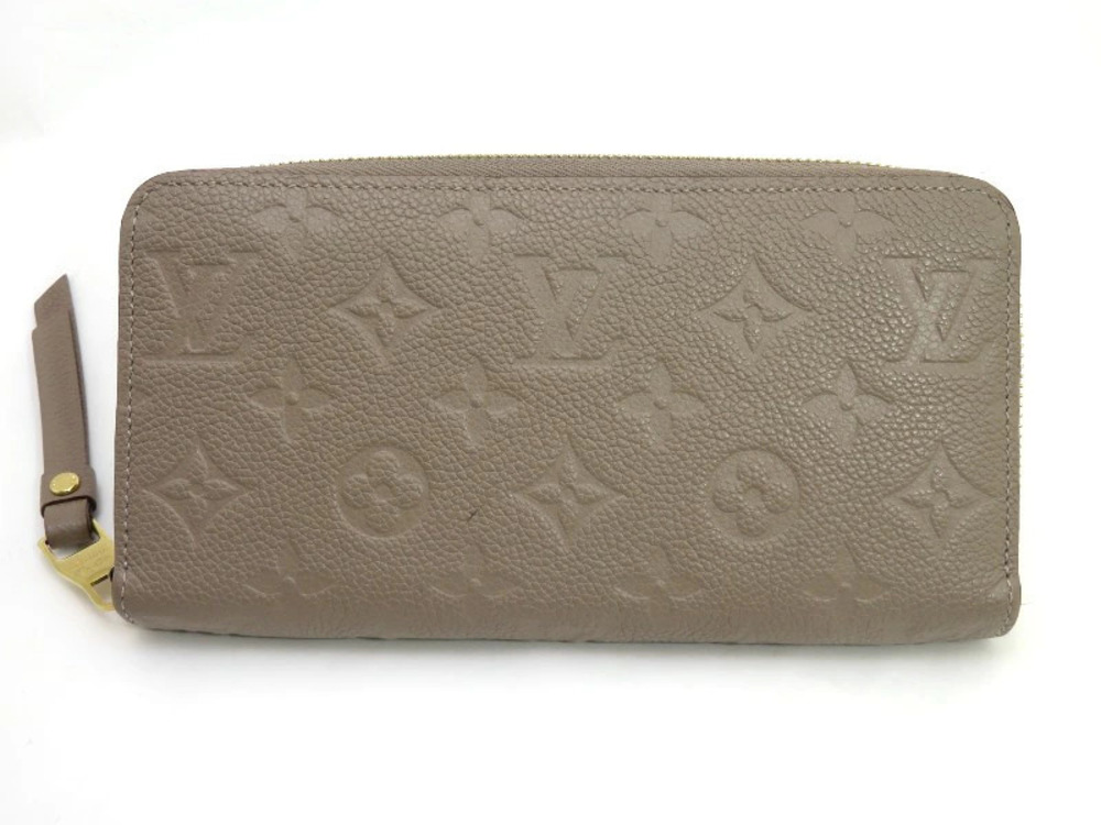 LOUIS VUITTON Long Wallet Zippy Empreinte Taupe Gray Grace SJ